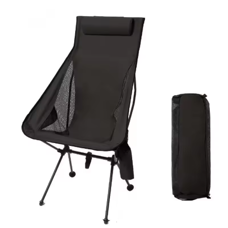 Westtune Kursi Camping Lipat Portabel dengan Sandaran Kepala, Kursi Travel Ringan, Kursi Pancing Aluminium, Perabotan Luar Ruangan