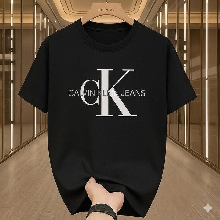 T-Shirt Calvin Klein Jeans Big CK Logo Urban Style | Kaos Bahan Katun24s | Kaos Bahan Adem Premium Gaya Baru