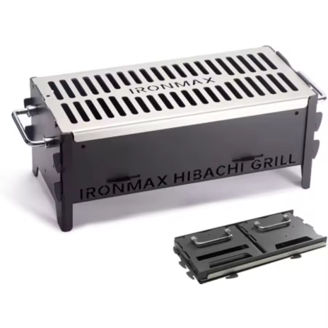 Portable Folding Japanese Grill, Heavy Duty Charcoal Wood Fire BBQ Grill, Suitable for Outdoor Cooking, Camping, Japanese Yakitori, Backyard BBQ, etc.