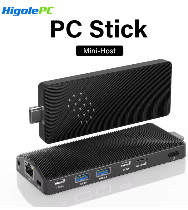 Higole PC Stick Mini Komputer Tanpa Kipas Intel J4105 Windows 11 WiFi5 8GB 128/256GB Laptop/PC Desktop HDMI 4K TV Stick Mini PC
