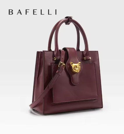BAFELLI 2025 Tas Wanita Mewah Kulit Asli Model Baru, Tas Tangan dan Selempang dengan Kapasitas Besar dan Banyak Kompartemen, Tas Fashion untuk Komuter.