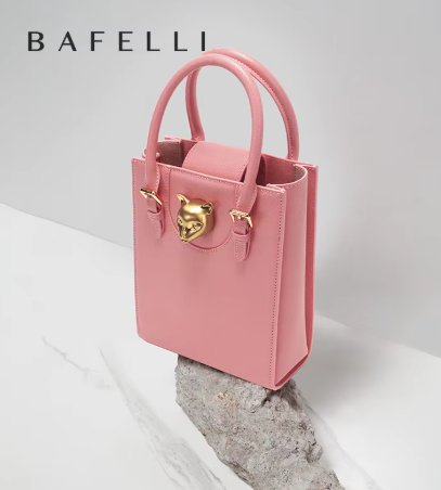 BAFELLI Tas Tangan Wanita Baru 2025, Pola Kucing, Gaya Desainer Merek Mewah, Tas Bahu Kasual Trendy, Tas Tote Mini, Tas Selempang.