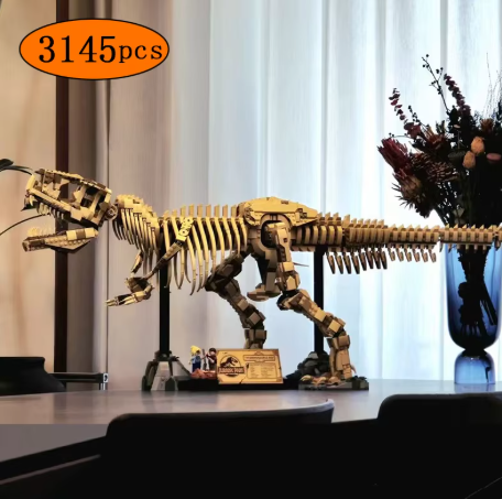 Model Kerangka Fosil T-Rex MOC 76968 Terbaru 2025, Dekorasi Rumah, Hadiah Festival untuk Anak Laki-laki