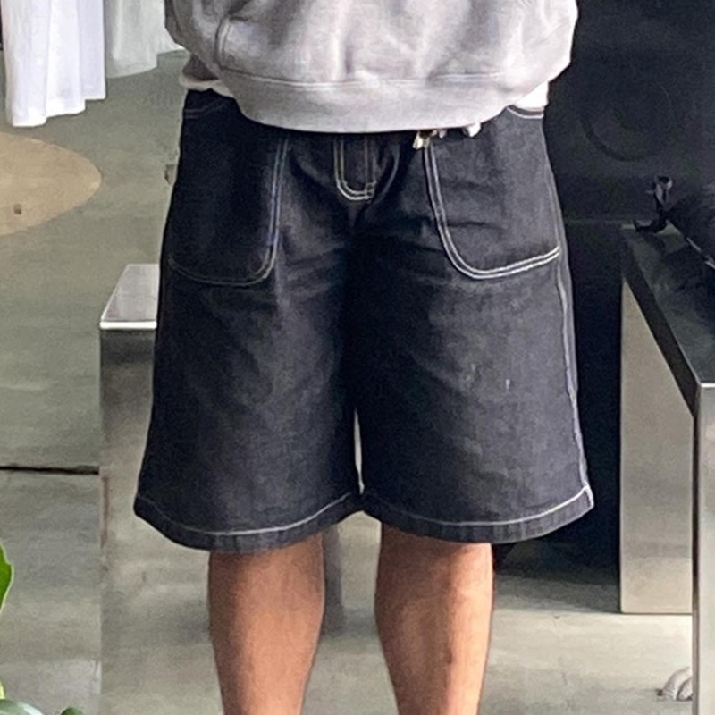 Maeson George Jorts Jeans Short Denim | Celana Denim Jeans Pendek Low Waist Acid Dark Grey and Light Denim
