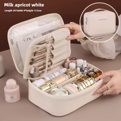 Tas Kosmetik Wanita Model Baru, portabel, kapasitas besar, mewah, cocok untuk perjalanan, menyimpan perlengkapan rias dan mandi, wajib dimiliki.