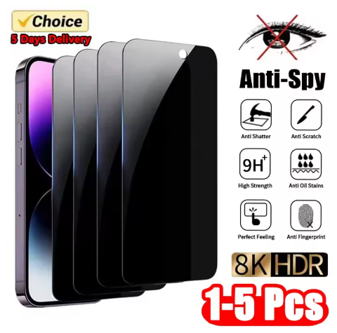 Paket 1-5 Lembar Pelindung Layar Kaca Tempered Privasi untuk Samsung A56 A36 A55 A35 A54 A33 A26 A25 A16 A17 A15 A34 A24 A14 A13 A07 A06 A05S, Pelindung Anti-Peeping