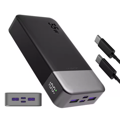 JUOVI 20000mAh Power Bank, 35W Charger Portabel, Baterai Eksternal dengan Pengisian Cepat, PD3.0 QC4.0 untuk Ponsel