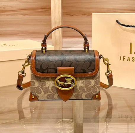 Model Baru Tas Tangan Mini Sederhana dan Fashionable, Tas Wanita Warna Kontras, Tas Selempang High-End, Tas Kotak Portabel.