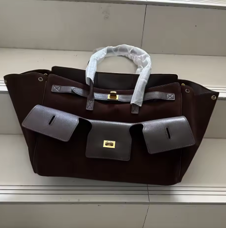 Tas Tangan Wanita Kulit Sapi Asli, Kapasitas Besar, Warna Netral, Desain Sayap Motor, Tas Selempang Wanita untuk Ketiak, Model 2025.