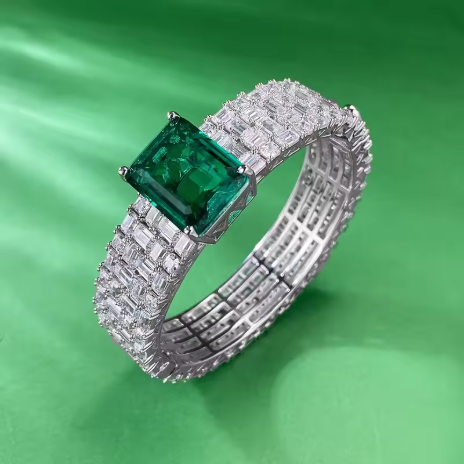 Gelang Berlian Zamrud Vintage, 100% Asli Perak 925 Murni, Cocok untuk Digunakan pada Pesta, Pertunangan, Pernikahan Pengantin, dan Acara Lainnya.
