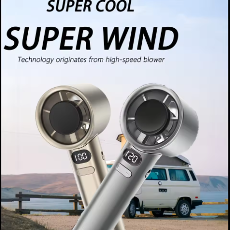 Kipas portabel dengan 120 tingkat kecepatan, layar digital, teknologi pendingin dingin (ice cooling), kipas mini pribadi dengan kondensasi semikonduktor yang stylish, cocok untuk rumah dan kantor.