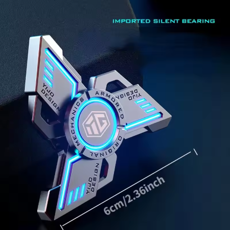 EDC fidget spinner logam paduan (alloy), tahan tekanan, fidget spinner bercahaya dalam gelap (glow in the dark), spinner jari, mainan pengurang stres.
